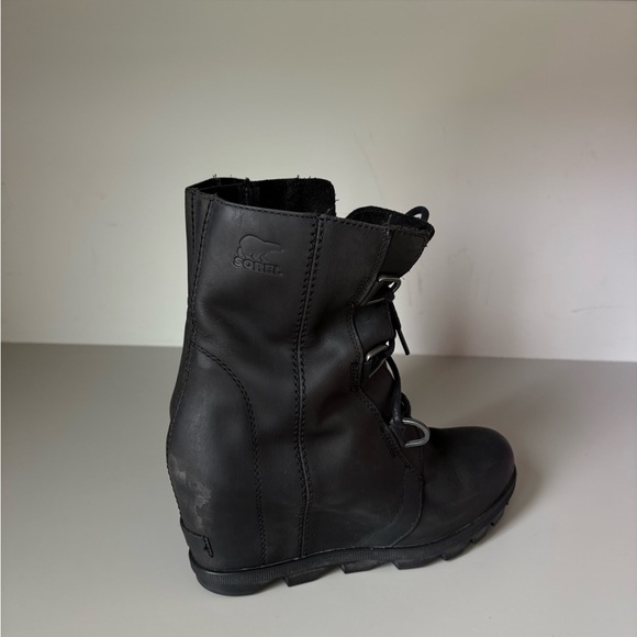 Sorel Black Lace-Up Boots Joan Of Arctic Wedge Size 9.5 - Picture 10 of 12